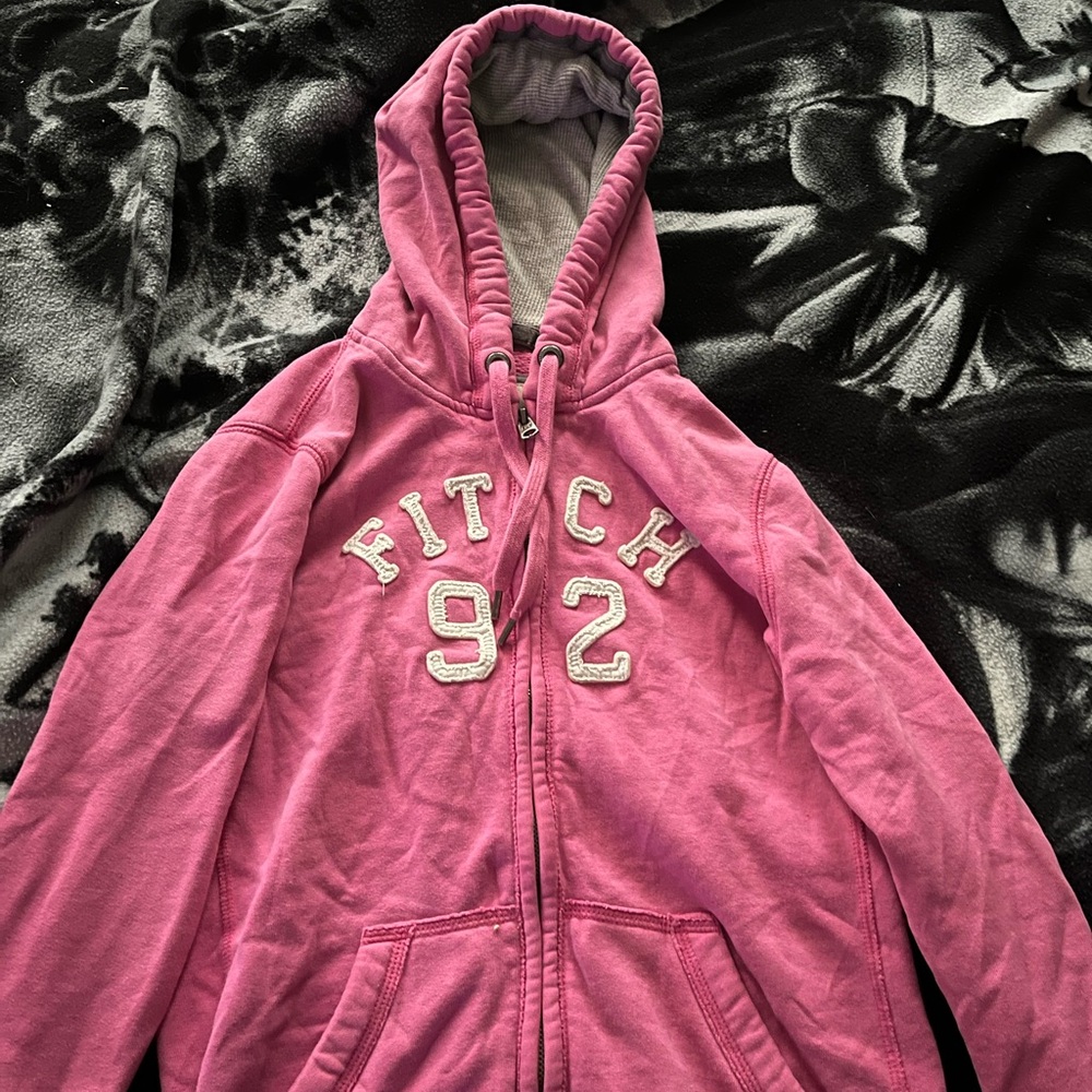 Abercrombie & Fitch Pink and Gray Hoodie